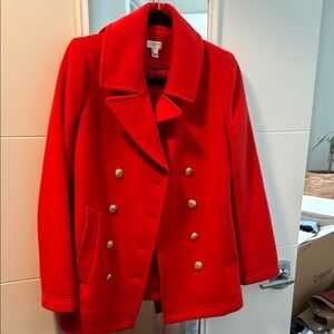 JCrew Women's Red Peacoat